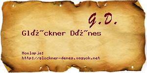 Glöckner Dénes névjegykártya